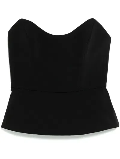 Amsale Crepe Bustier In Black