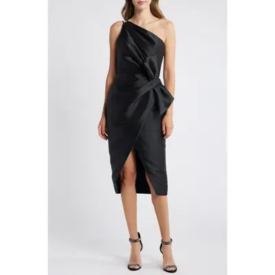 Amsale Mik One-shoulder Dress In Schwarz