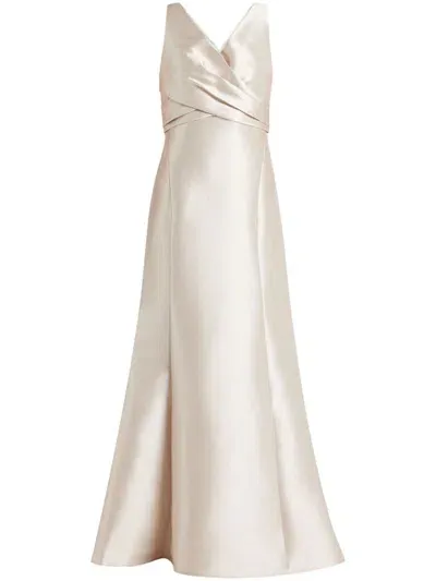 Amsale Satin Gown In Neutrals