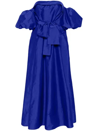 Amsale Taffeta Trapeze Gown In Blau