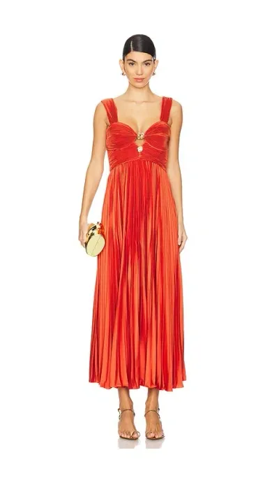 Amur Gisella Midi Dress In Burnt Orange