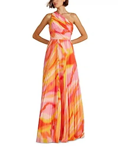 Amur Morris Open Back Gown In Blurred Stripe