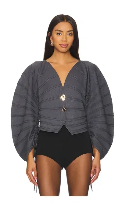 Amur Cardigan Pebble In Charcoal