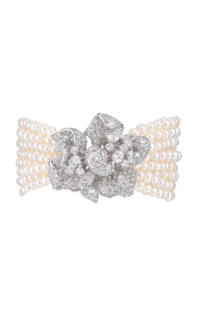 Anabela Chan 18k White Gold And Rhodium Vermeil Pearl Bloomingdale Bracelet