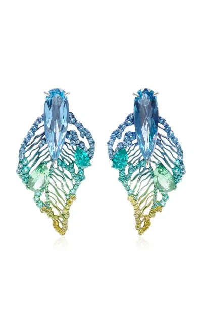 Anabela Chan Aurora Titan Spinel; Tourmaline Earrings In Blue