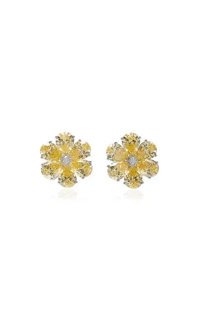 Anabela Chan Marguerite 18k White Gold Diamond Daisy Earrings