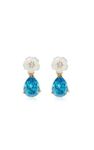 Anabela Chan Orchard 18k Yellow Gold Mother-of-pearl; Spinel Earrings