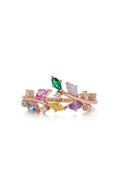 Anabela Chan Rainbow Ivy 18k Yellow Gold Vermeil Multi-gem Ring