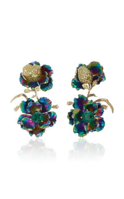 Anabela Chan Rainbow Magnolia Earrings In Multi