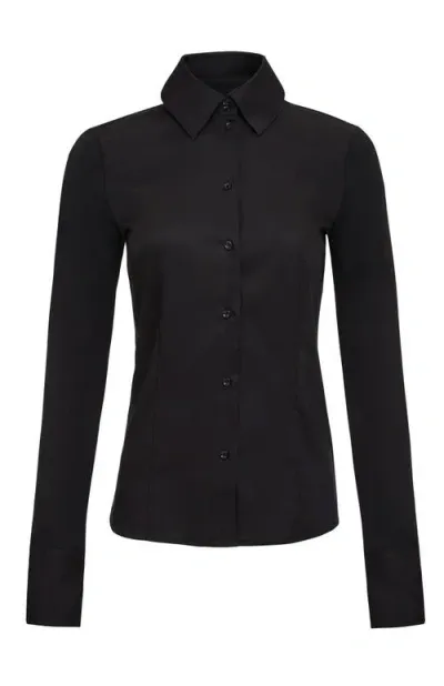 Anatomie Alida Button Down Poplin Shirt In Black