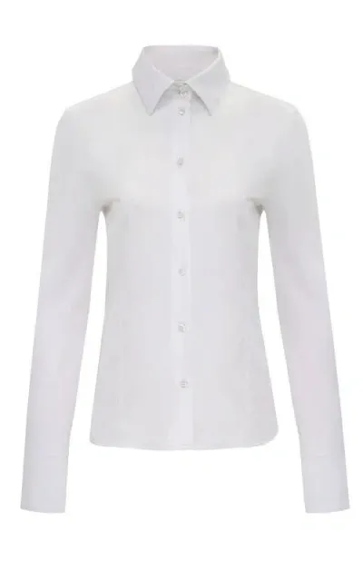 Anatomie Alida Button Down Poplin Shirt In White