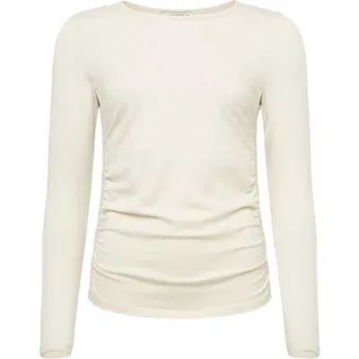 Anatomie Milly Ruched Long-sleeve Top In Ivory