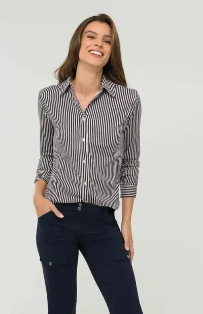 Anatomie Tania Top In Stone/navy Stripe