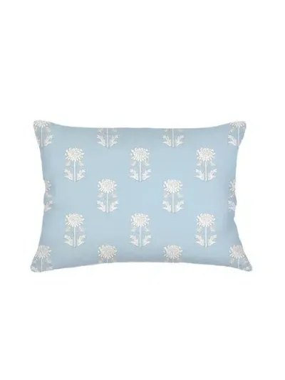 Anaya Block Print Linen Dutch Euro Pillow Down Insert In Blue