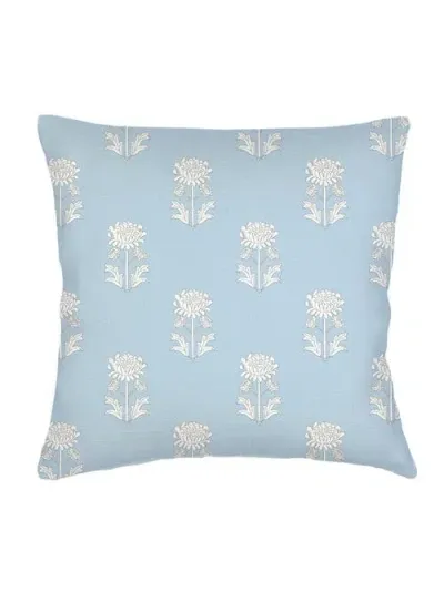 Anaya Block Print Linen Euro Pillow Down Alternative Insert In Blue