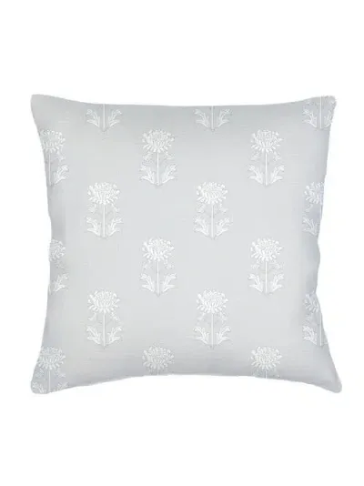 Anaya Block Print Linen Euro Pillow Down Alternative Insert In Grey