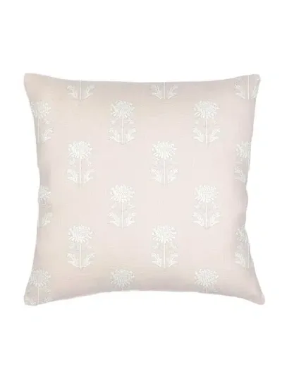 Anaya Block Print Linen Euro Pillow Down Alternative Insert In Pink