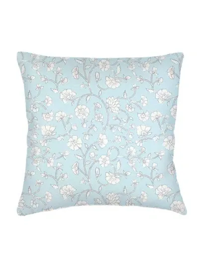 Anaya Jaipur Floral Linen Euro Pillow Down Insert In Blue