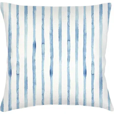 Anaya Riviera Striped Linen Pillow Down Alternative Insert In Blue