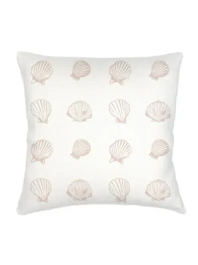 Anaya Shell Printed Linen Euro Pillow Down Insert In Beige