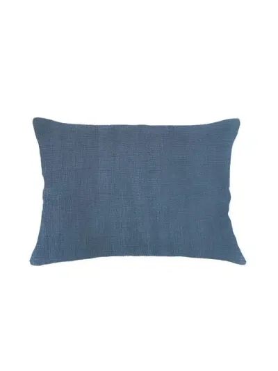 Anaya So Soft Linen Pillow Down Alternative Insert In Marine Blue