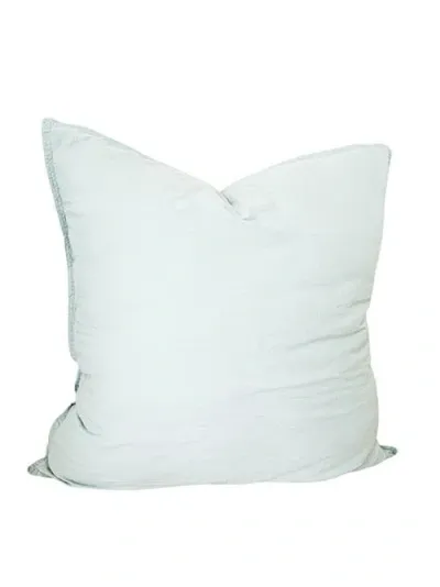 Anaya Stonewashed Cotton Percale Pillow Down Alternative Insert In Euro Light Aqua