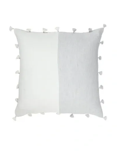 Anaya Tassels So Soft Linen Pillow Cover Only In Grey