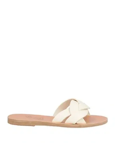 Ancient Greek Sandals Slip-on Leather Sandals In White