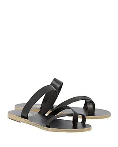 Ancient Greek Sandals Women's Daphnae Slip On Thong Sandals In Black