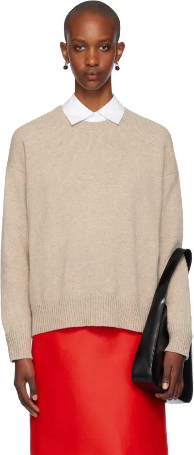 And-daughter Beige Innes Slouch Crewneck Sweater