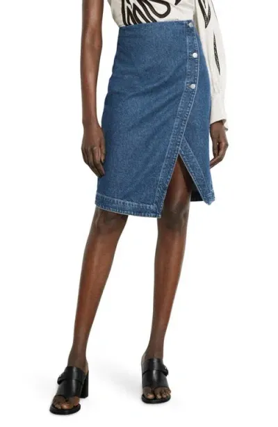 & Other Stories Denim Pencil Skirt In Blue Medium Dusty