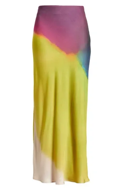 & Other Stories Ombré Satin Maxi Skirt In Beige Dusty Light