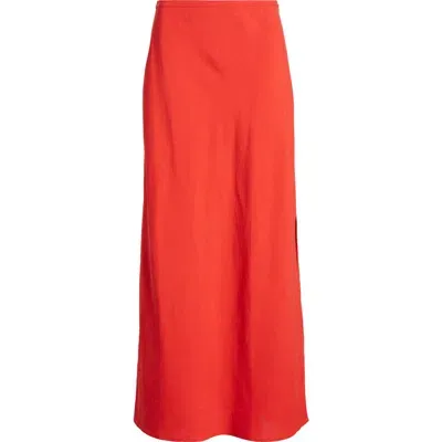 & Other Stories Side Slit Maxi Skirt In Red