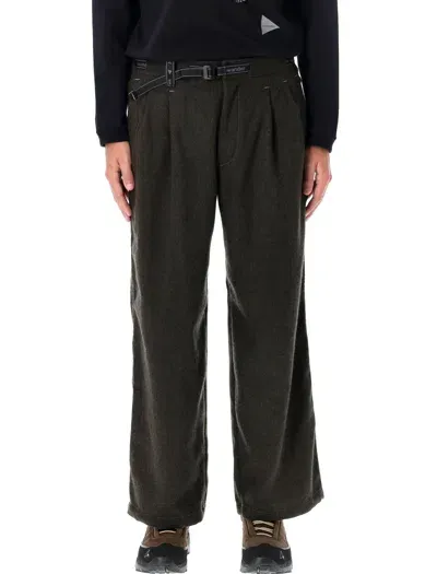 And Wander 92 Rewool Wide Pants In Gray