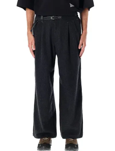 And Wander 92 Rewool Wide Pants In Black