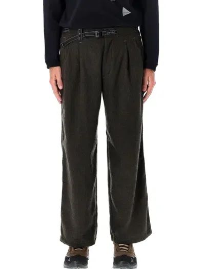 And Wander 92 Rewool Wide Pants In Black