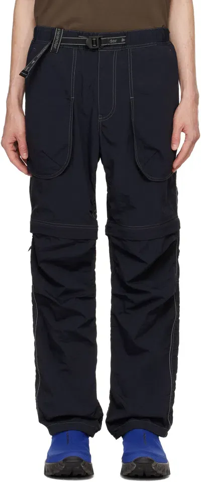 And Wander Black Ny Taffeta 2way Cargo Pants In Black010