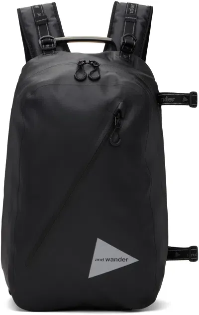 And Wander Black Waterproof Daypack Backpack In 010black