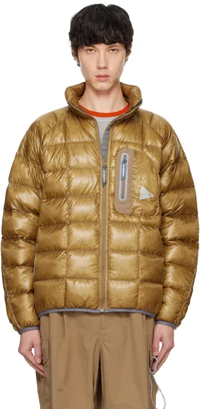 And Wander Brown Diamond Stitch Down Jacket In Camel190