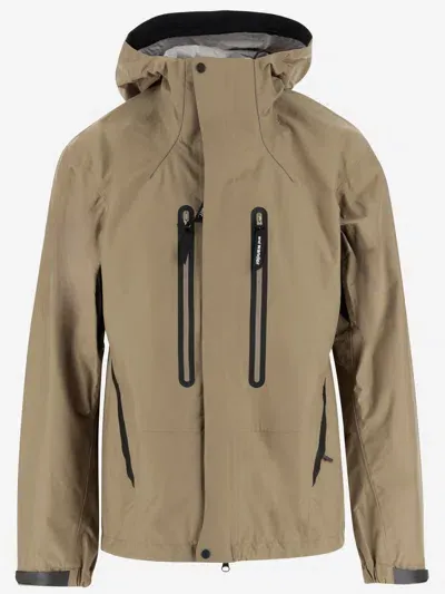 And Wander Nylon Jacket With Logo In Beige