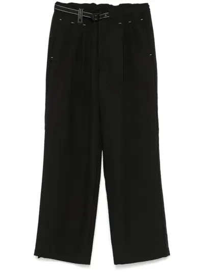 And Wander Twill Wide-leg Trousers In Black