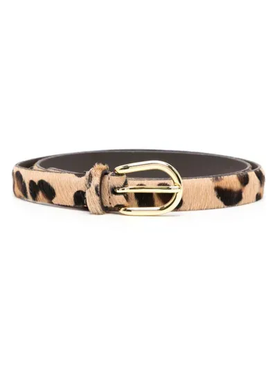 Anderson's Leopard Printed Belt In Neutrals