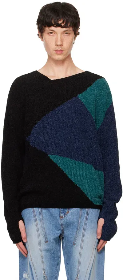 Andersson Bell Black & Blue Fite Sweater In Black/blue