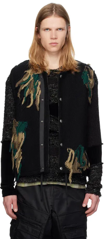 Andersson Bell Black Camouflage Knit Reversible Vest