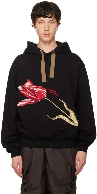 Andersson Bell Essential Flower Hooded Sweatshirt In Black