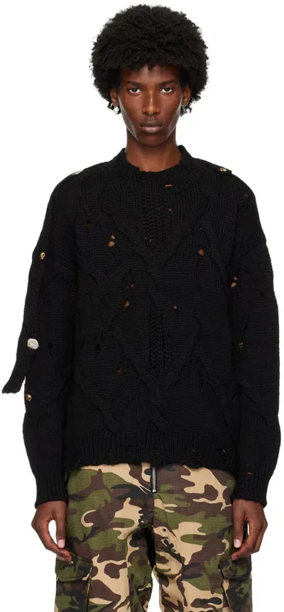 Andersson Bell Black Fisherman Button Sweater