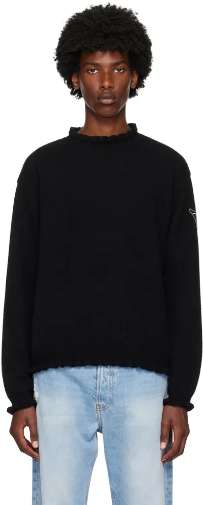 Andersson Bell Black Flower Rib Sweater