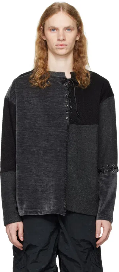 Andersson Bell Black Lace-up Sweater