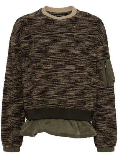 Andersson Bell Layered Fleece Sweater In Brown