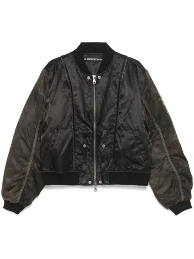 Andersson Bell Mesh-sleeve Bomber Jacket In Black